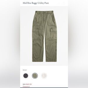 Abercrombie & Fitch Mid Rise Baggy Utility Pant - Curve Love
